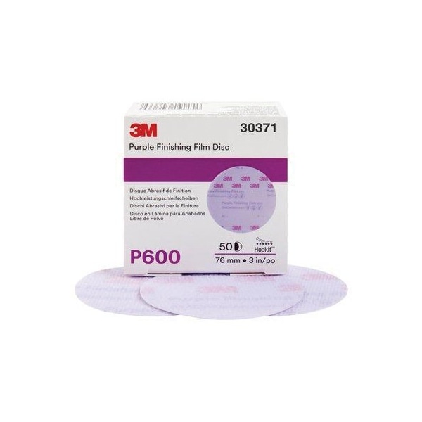 3M 3M Hookit Purple Finishing Film Disc, 30371, 3 in, P600, 50PK 7100122790 - main